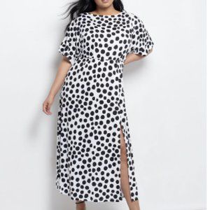 Eloquii Black and White Polka Dot Maxi - 24